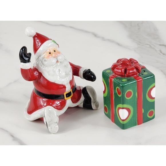 Fitz & Floyd Salt & Pepper Shakers 3 1/2" Ceramic 2007 Holiday Home New w/ Box - Picture 10 of 15